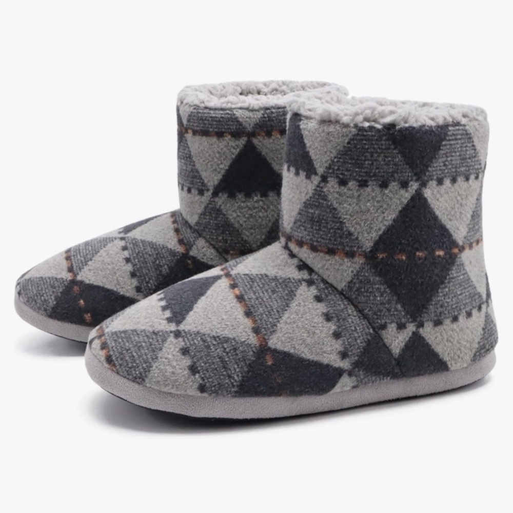 GPOS Knit Rock Wool Warm Men’s 15 Indoor Pull on Cozy Memory Foam Boots Booties